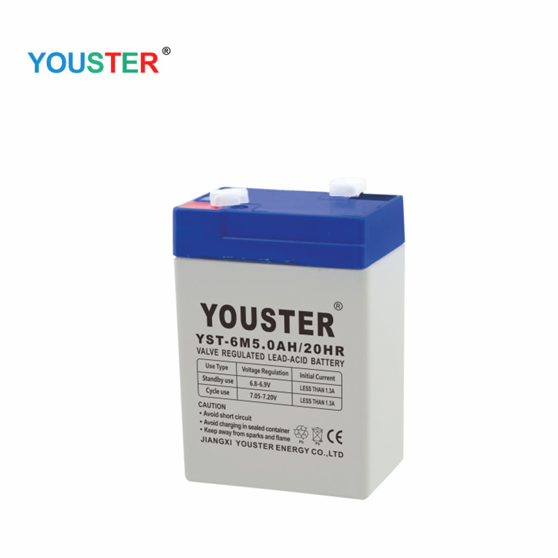Youster ólom sav akkumulátor 6v 5.0Ah akkumulátor használata megvilágításhoz/ups/ccctv/home készülék/solar/inverter